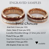 Tide Dye Orange Burl Dichrolam Polish Rose Gold Tungsten Carbide Ring