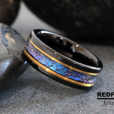 Alexandrite Crushed Flat Tungsten Ring- Custom Order