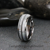 4mm Mother of Pearl Meteorite Tungsten Ring