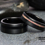 Black and White Tungsten Ring Set - Custom Order