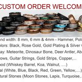 Abalone and Deer Antler Tungsten Carbide Ring - Custom Order