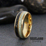 Peridot Meteorite Tungsten Ring- Custom Order