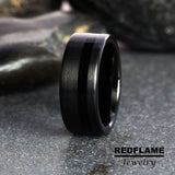 Black and White Tungsten Ring Set - Custom Order