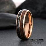 Meteorite Dinosaur Bone Tungsten Ring- Custom Order