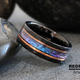 Alexandrite Crushed Hammered Tungsten Ring- Custom Order