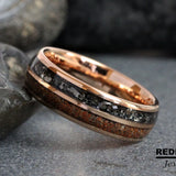 Meteorite Dinosaur Bone Tungsten Ring- Custom Order