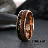 Meteorite Dinosaur Bone Tungsten Ring- Custom Order