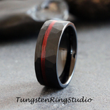 8mm Camoflage Silver Gray Tungsten Carbide Ring