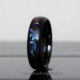 Meteorite Nebula Black Tungsten Ring 6mm