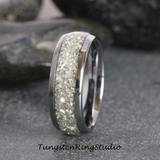 4mm German Glass Silver Gray Tungste Carbide Ring 4mm 6mm 8mm