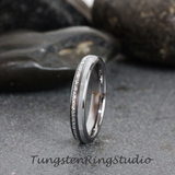 4mm Mother of Pearl Meteorite Tungsten Ring