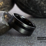 Black and White Tungsten Ring Set - Custom Order