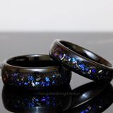 Meteorite Nebula Black Tungsten Ring 6mm