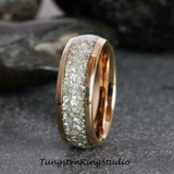 4mm German Glass Rose Gold Tungsten Ring 4mm 6mm 8mm