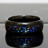 Meteorite Nebula Black Tungsten Ring 6mm