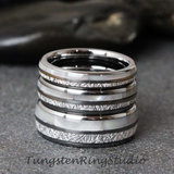 4mm Mother of Pearl Meteorite Tungsten Ring