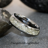 4mm German Glass Silver Gray Tungste Carbide Ring 4mm 6mm 8mm