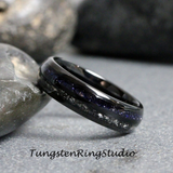 Meteorite Nebula Black Tungsten Ring 6 mm