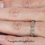 4mm German Glass Flat Rose Gold Tungsten Carbide Ring 4mm 6 mm 8mm