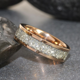 4mm German Glass Flat Rose Gold Tungsten Carbide Ring 4mm 6 mm 8mm