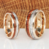 Koa Wood Hawaiian Rose Gold Tungsten Carbide Ring
