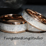 Silver Gray Rainbow Moonstone Tungsten Carbide Ring