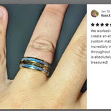 our Own Hair Victorian Alexandrite Hairwork Woven Yellow Glod Tungsten Carbide Rings - Custom Order