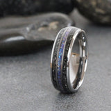 Meteorite Alexandrite Three Silver Gray Tungsten Carbide Rings - Custom Order