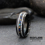Deer Antler Meteorite Gold leaf Black Gibeon Tungsten Carbide Rings - Custom Order