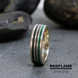 Solid 10K White Gold Ring Set Inlaid Tungsten Carbide Rings - Custom Order