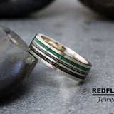 Solid 10K White Gold Ring Set Inlaid Tungsten Carbide Rings - Custom Order