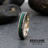 Solid 10K White Gold Ring Set Inlaid Tungsten Carbide Rings - Custom Order