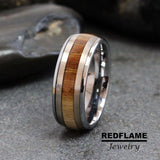Childhood mulberry wood Silver Gray Tungsten Carbide Rings - Custom Order
