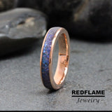 Solid 14K Gold Ring Alexandrite Rose gold Tungsten Carbide Rings - Custom Order
