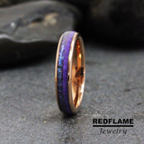 Alexandrite Crushed Amethyst Rose Gold Tungsten Ring- Custom Order