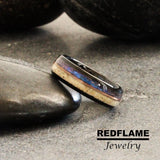 Alexandrite Crushed Your own sand Black Tungsten Carbide Rings - Custom Order