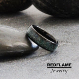 Natural Crushed Alexandrite Black Tungsten Carbide Rings - Custom Order