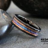 Alexandrite Crushed Hammered Tungsten Ring- Custom Order