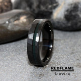 Your own Fishing Line  Black Tungsten Carbide Rings - Custom Order