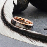 Chicken Feather Rose Gold Tungsten Carbide Rings - Custom Order