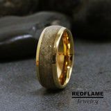 Your Sand Yellow Gold Tungsten Carbide Rings - Custom Order