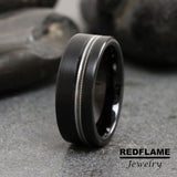 Your Own Guitar String Violin Inlay Black Tungsten Carbide Rings - Custom Order