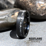 Red Agate Hammer Rose Gold Tungsten Carbide Rings - Custom Order