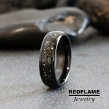 Gold Leaf Foil Silver Gray Tungsten Carbide Rings - Custom Order