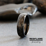 Gold Leaf Foil Silver Gray Tungsten Carbide Rings - Custom Order