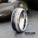 Nebula Meteorite Gibeon Silver Gray Tungsten Carbide Rings - Custom Order
