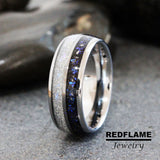 Nebula Meteorite Gibeon Silver Gray Tungsten Carbide Rings - Custom Order