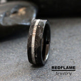 Meteorite Deer Antler Black Tungsten Carbide Rings - Custom Order
