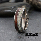 Sequoia Redwood Redwood Burl Geode Silver Gray Tungsten Carbide Rings - Custom Order