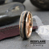 Clothing Fabric Rose Gold Tungsten Carbide Rings - Custom Order